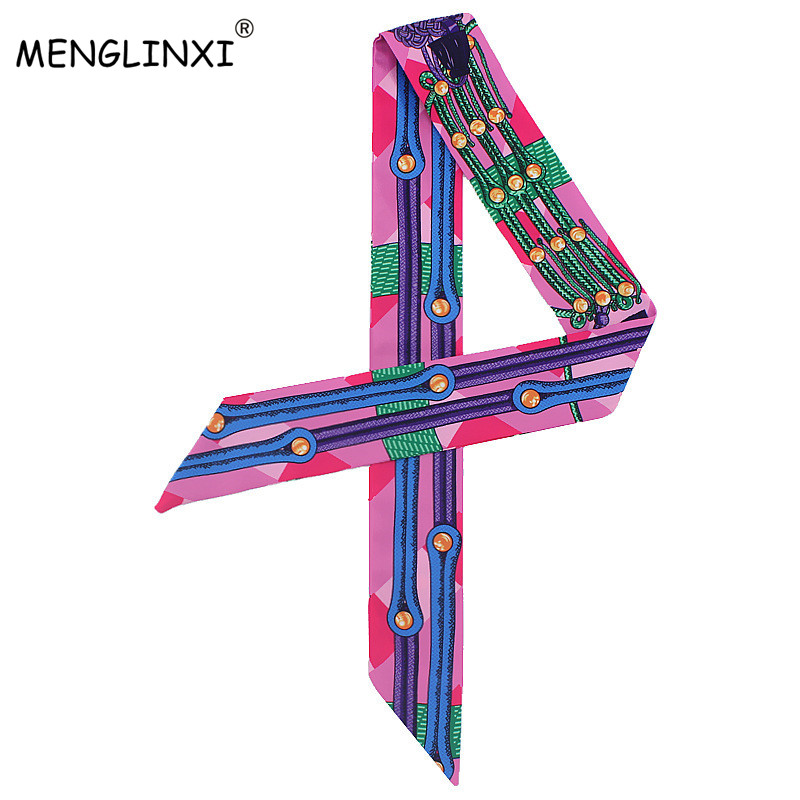 Luxury Bags For Women Brands - New Chain Print Small Silk Scarf