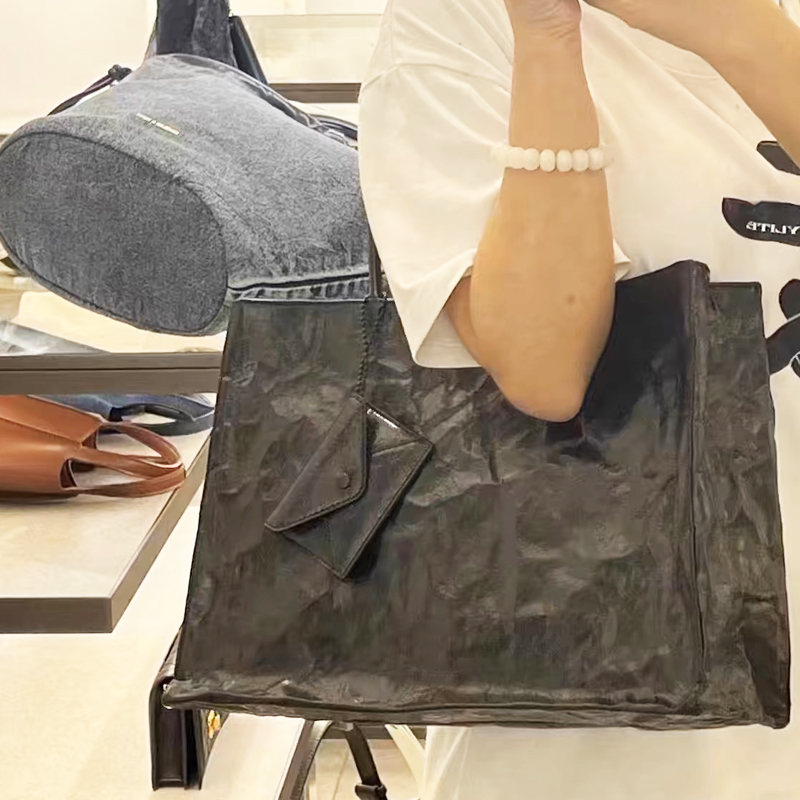 Korean Casual Kraft Paper Tote - Luxury Bags Reseller review and price
