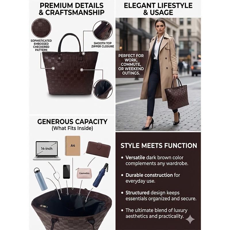 Light Luxury Deep Brown Quilte - Luxury Bags Reseller review and price