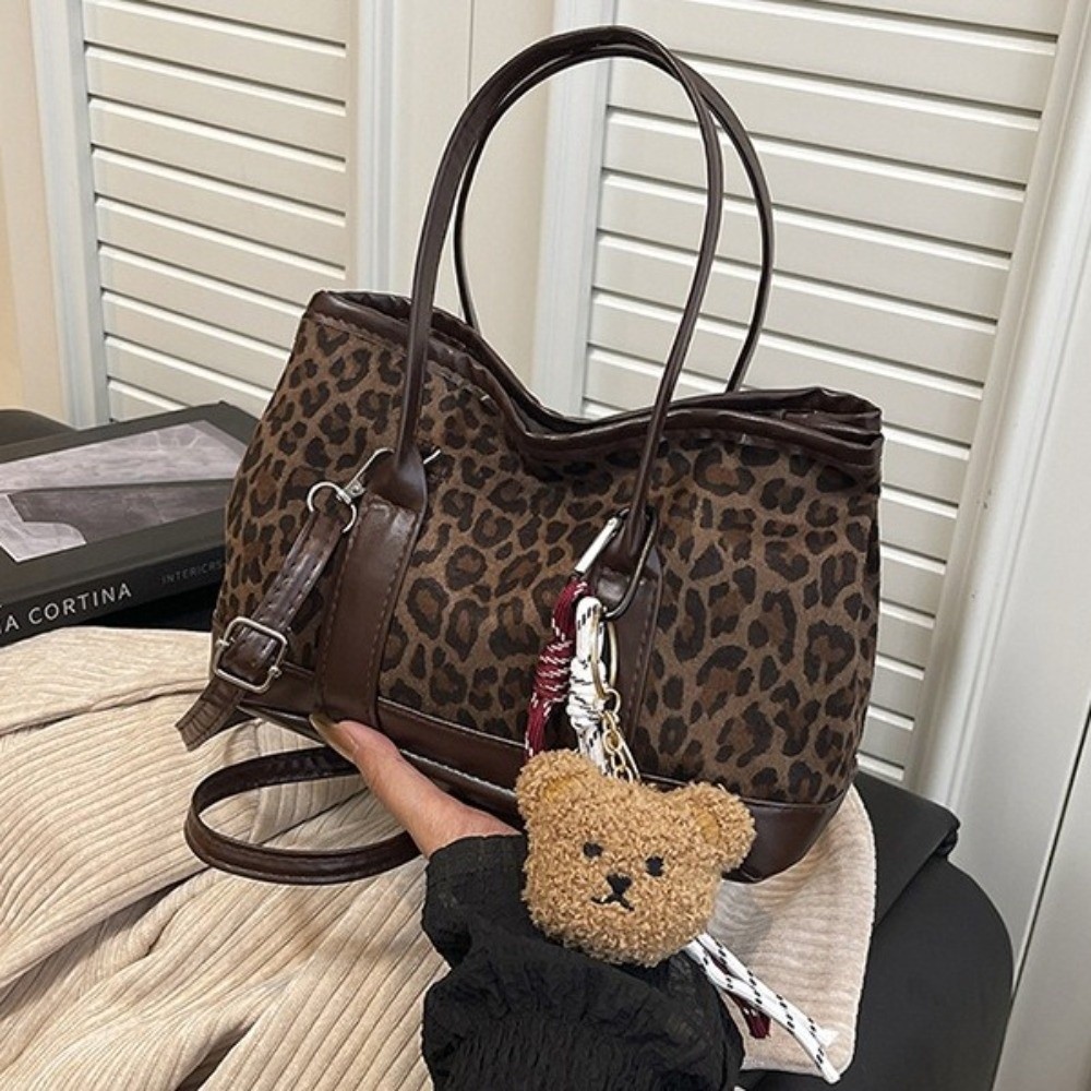 Retro Leopard Print Crossbody  - Bucket Bag Suede review and price