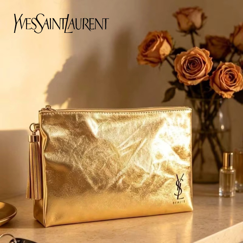 YSL Golden Cosmetic Bag, Porta - Luxury High Quality Bags review and price
