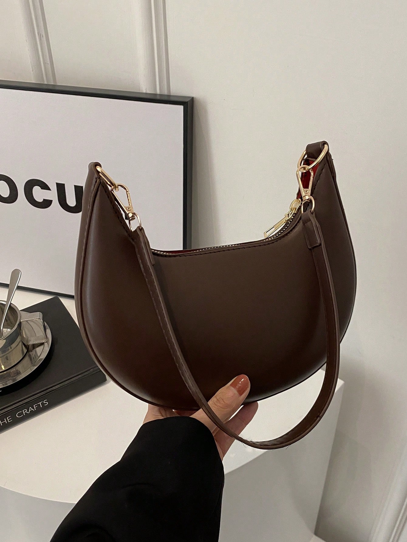 SHEIN MOD 1pc Coffee Brown Cre - Luxury Bags Old Money review and price